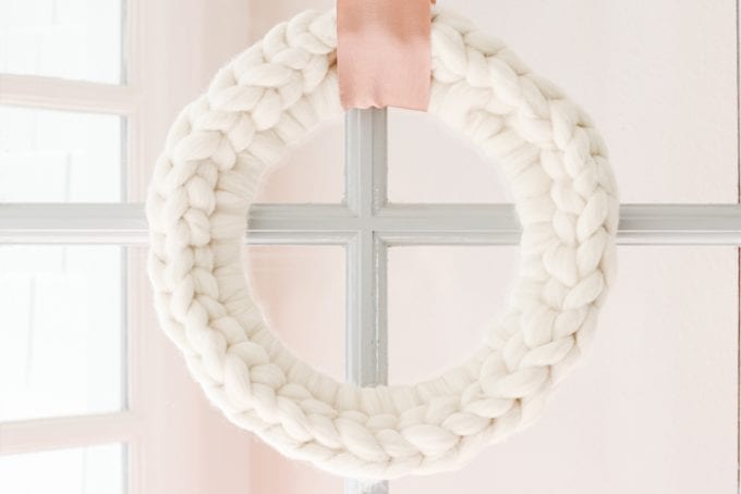 diy chunky knit wreath