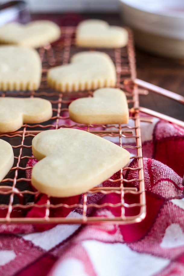Shortbread Cutout Cookies with Raspberry Glaze Modern Glam
