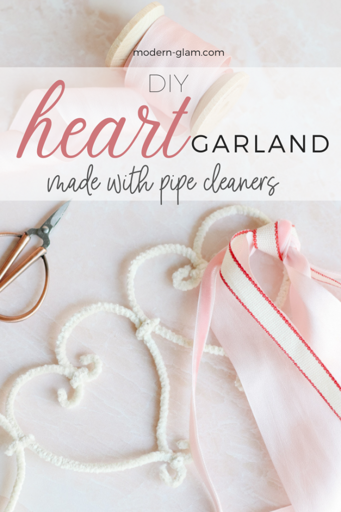 DIY pipe cleaner heart garland