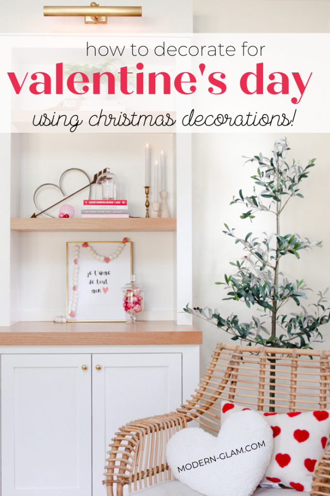 repurpose Christmas decor for Valentine's Day