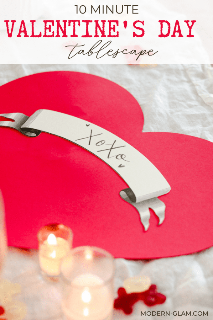 10 minute valentines tablescape idea