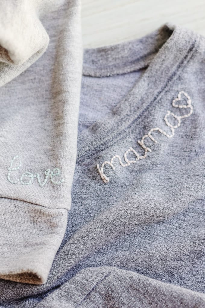 DIY embroidered sweatshirt