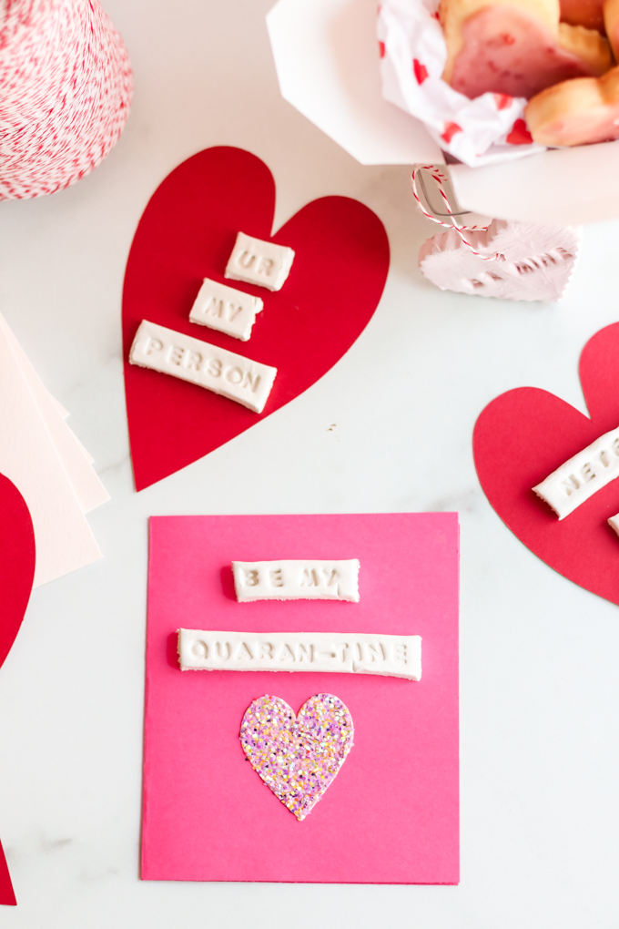 air dry clay heart cards