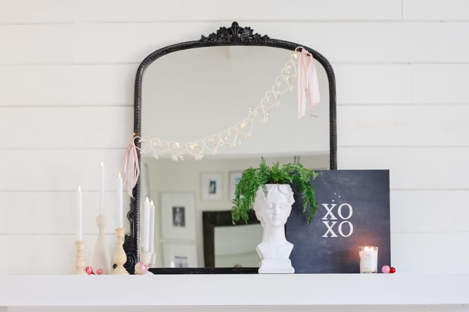 valentine's day fireplace decor