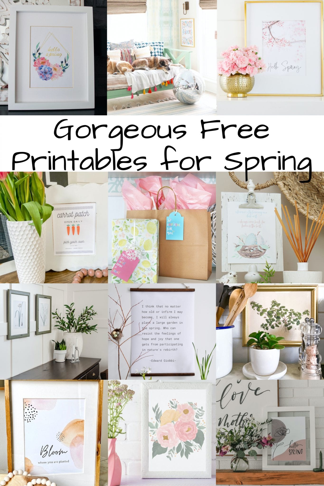 free spring printables for your home via @modernglamhome