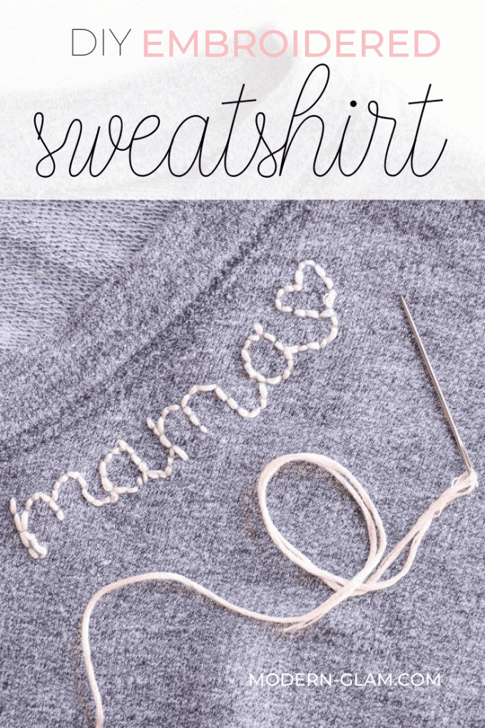 diy embroidered sweatshirt