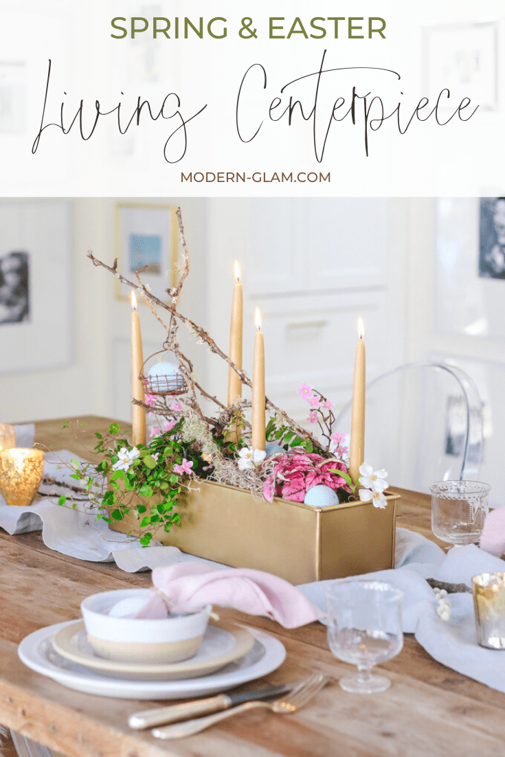 living centerpiece for easter via @modernglamhome