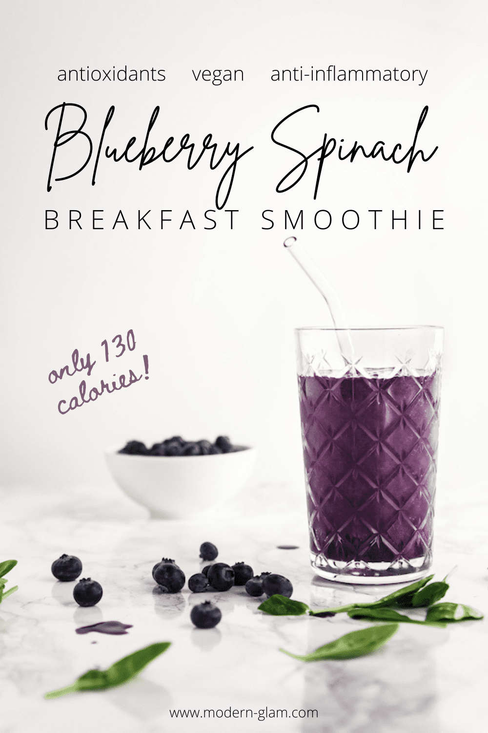 My Favorite Healthy Blueberry Spinach Smoothie Recipe Modern Glam