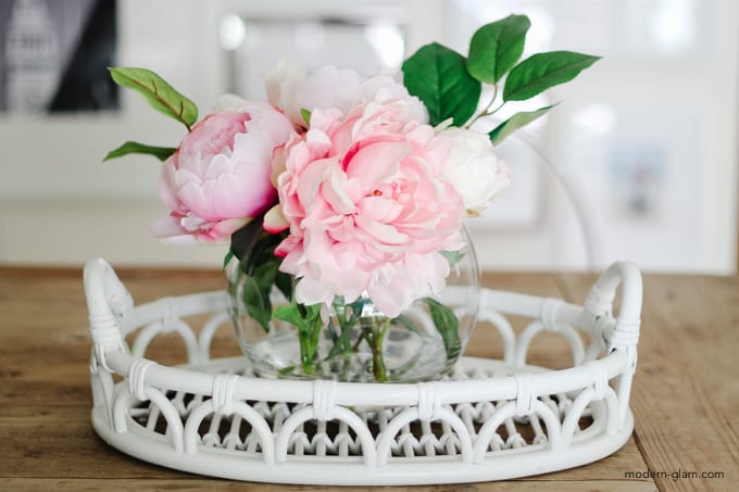 diy faux peony arrangement