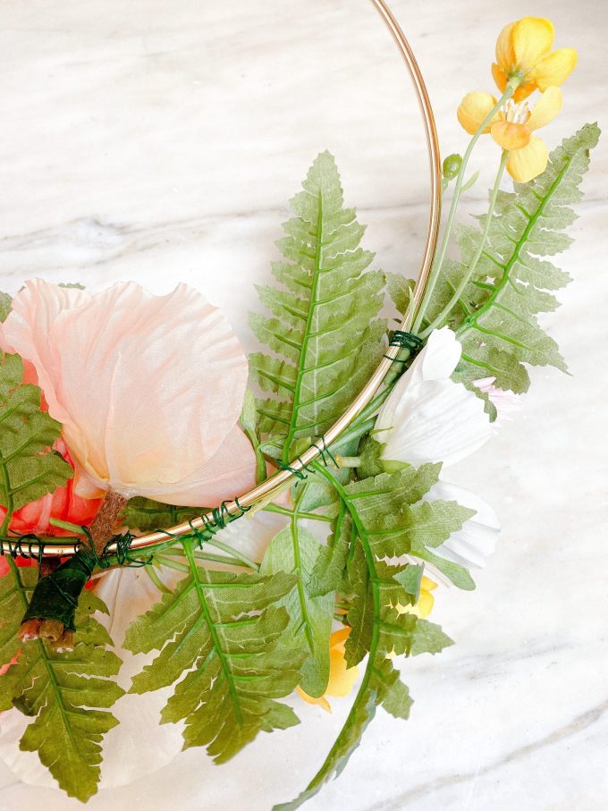 wildflower hoop wreath diy