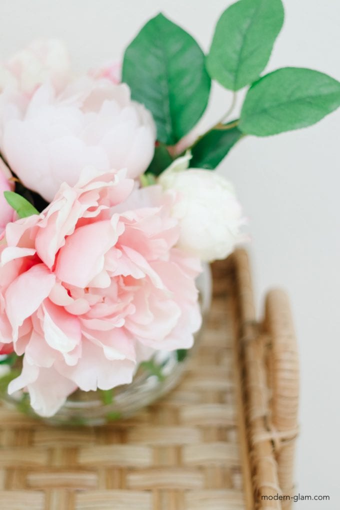 DIY faux peony arrangement