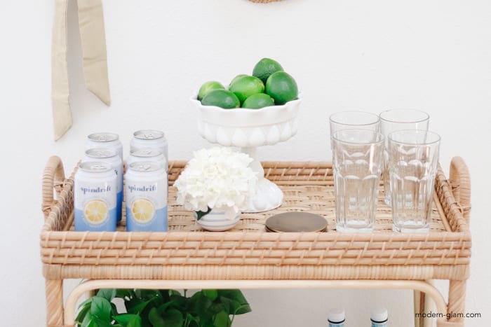 bar cart styling without alcohol