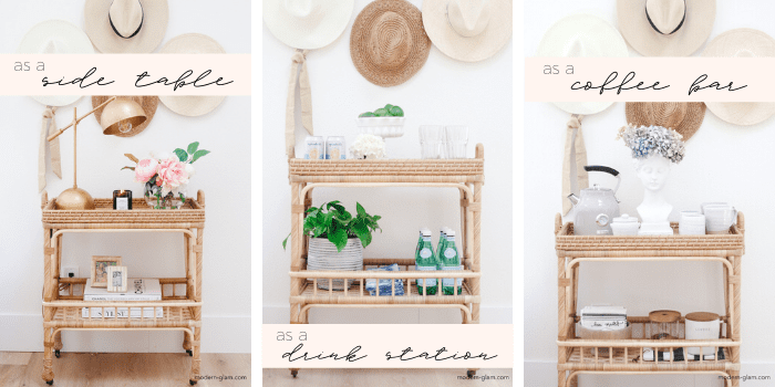 3 ways to style your bar cart for summer