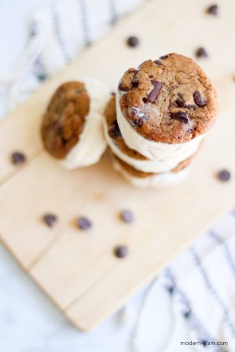 homemade ice cream cookie sandwiches