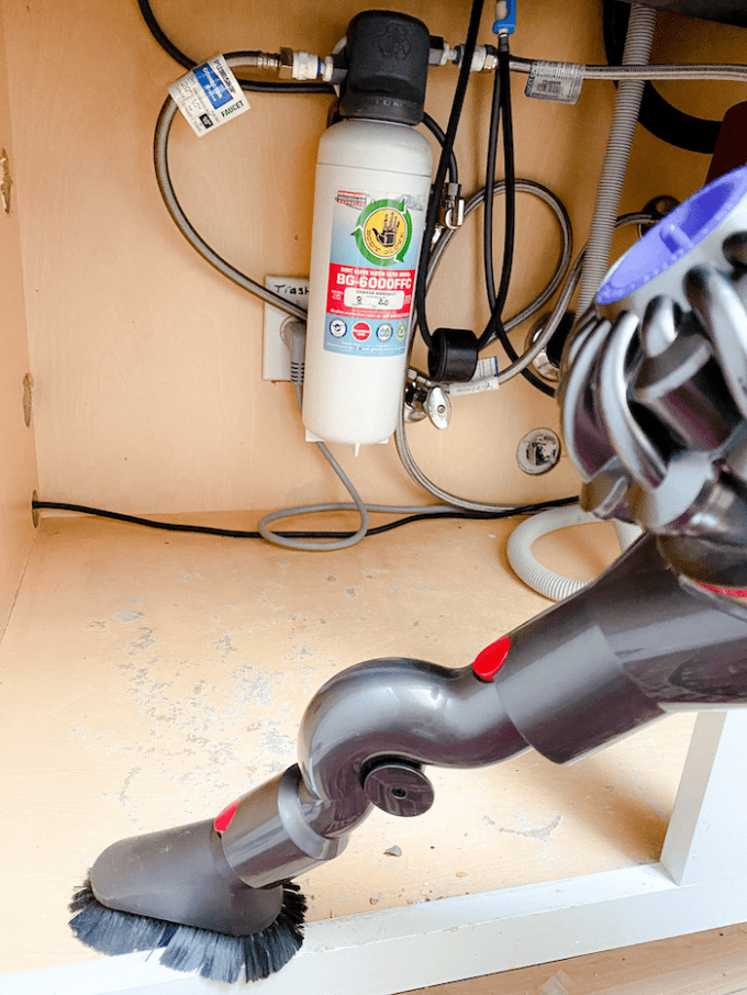 how to organize under kitchen sink