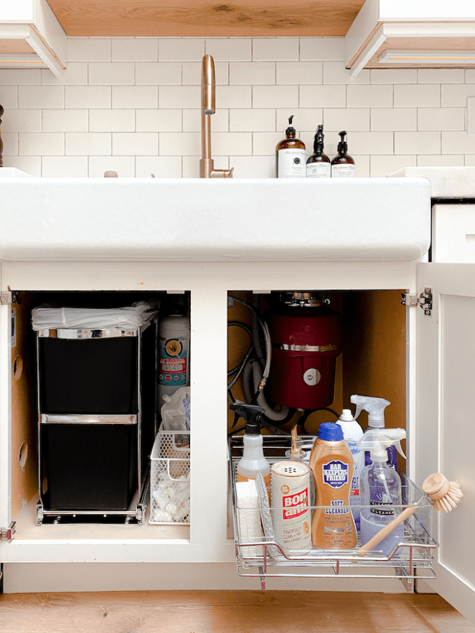 Organizing the cabinet under the kitchen sink - Lansdowne Life