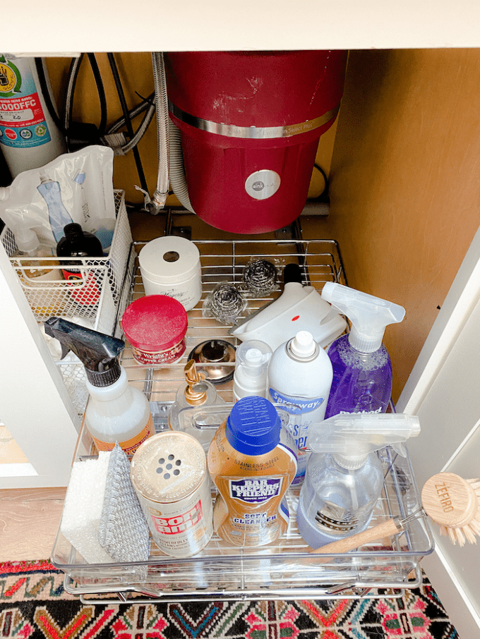 under sink kitchen cabinet organization