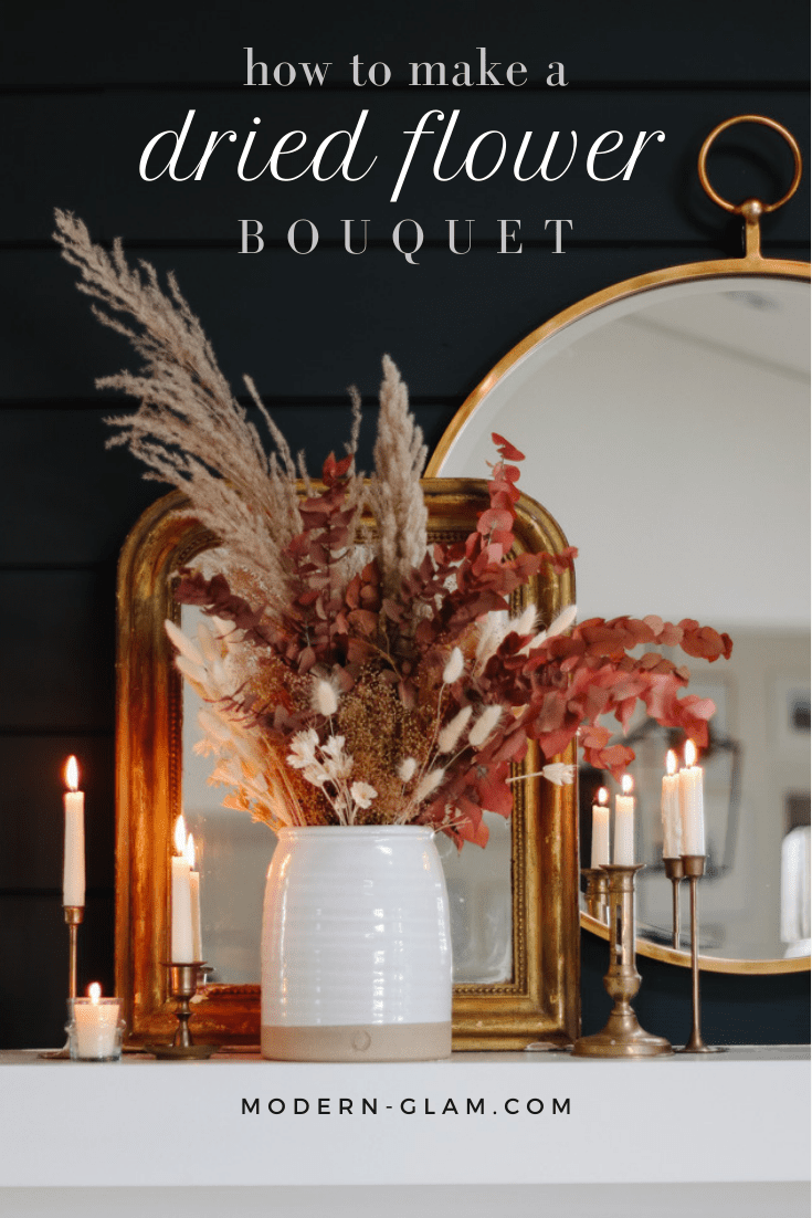 diy dried flower arrangement via @modernglamhome