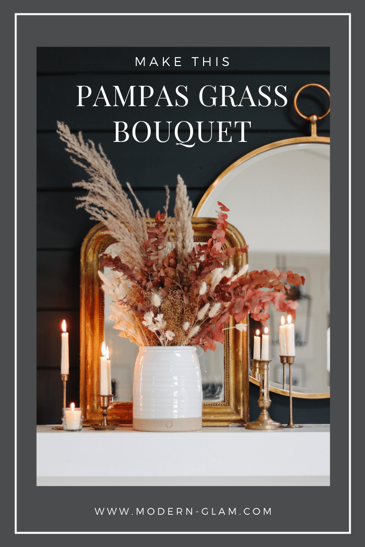 how to make pampas grass arrangement via @modernglamhome