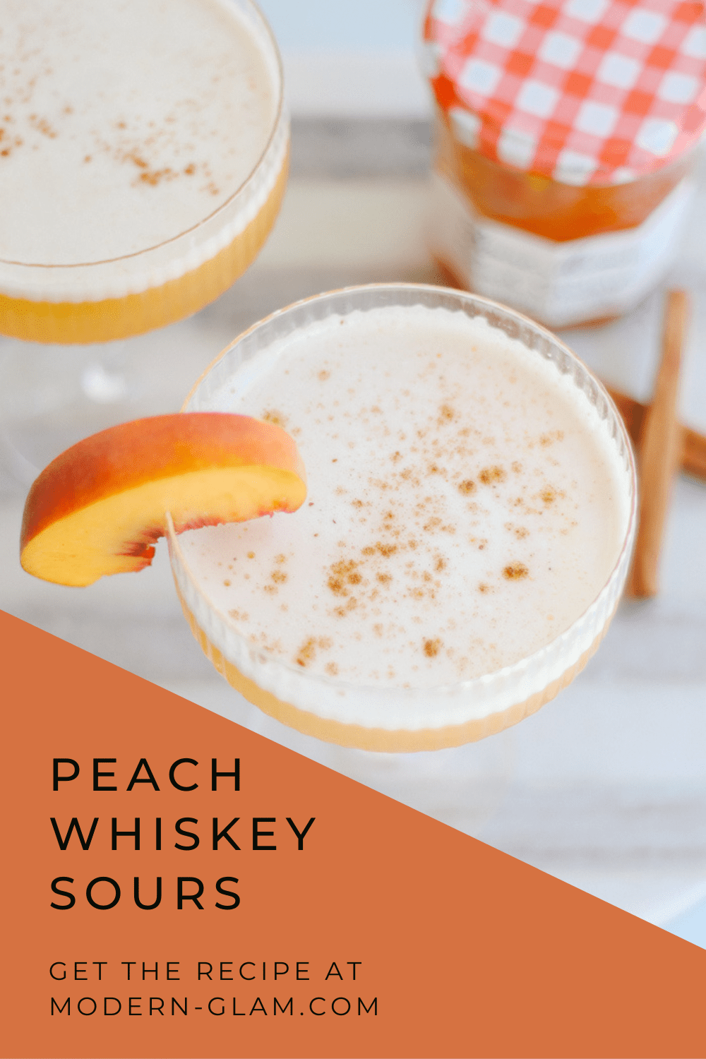 peach whiskey sour via @modernglamhome