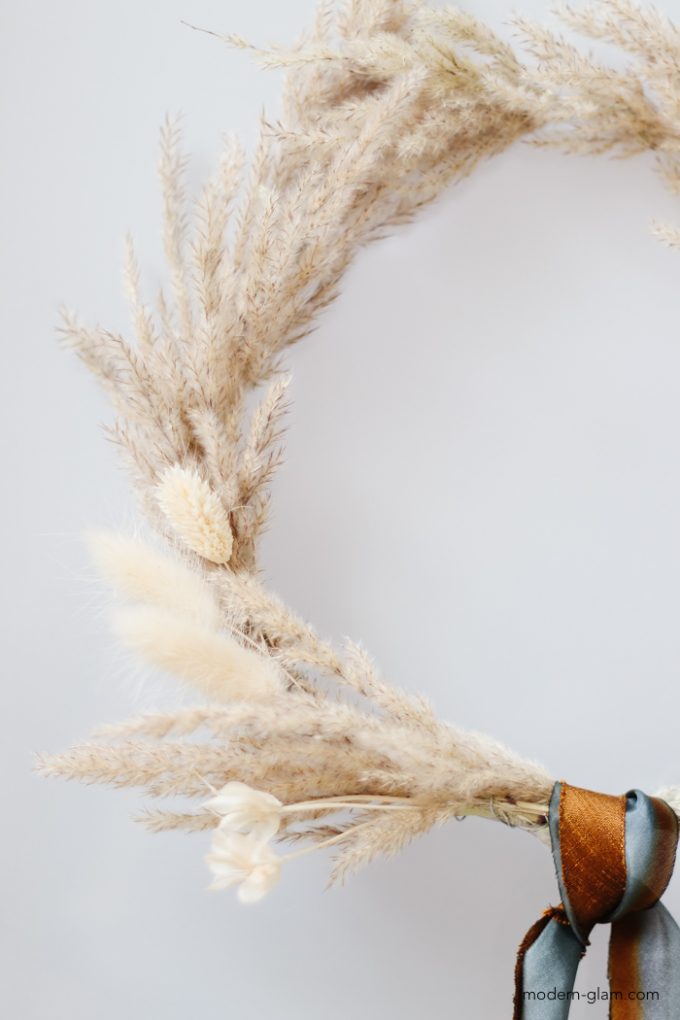 Pampas Grass Wreath DIY - A Beautiful Mess