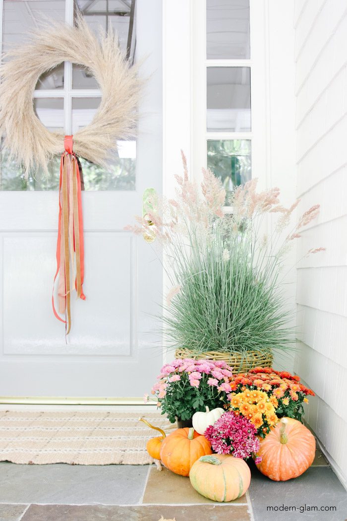 natural fall porch decor