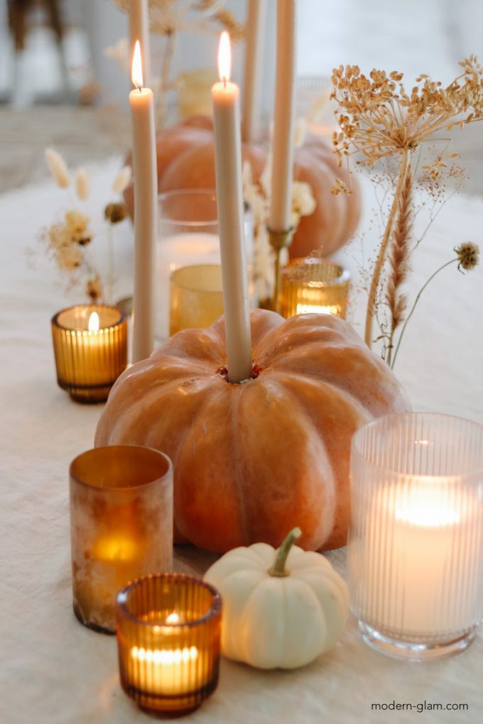 diy heirloom pumpkin candle holders