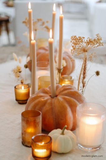 how to make pumpkin candle holders