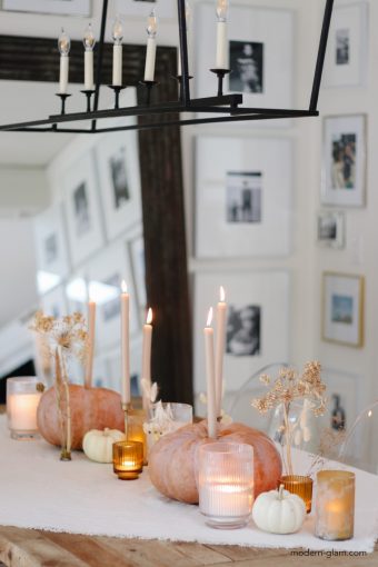 DIY Pumpkin Candle Holders for Your Fall Table - Modern Glam