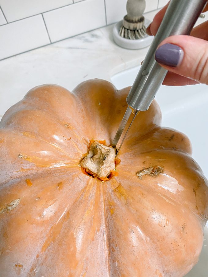 how to cut a hole in a pumpkin without using drill