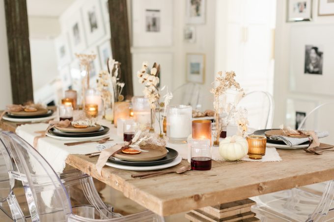 brown thanksgiving tablescape