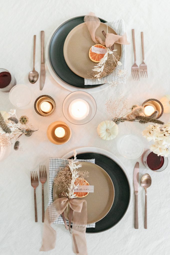 neutral fall place setting