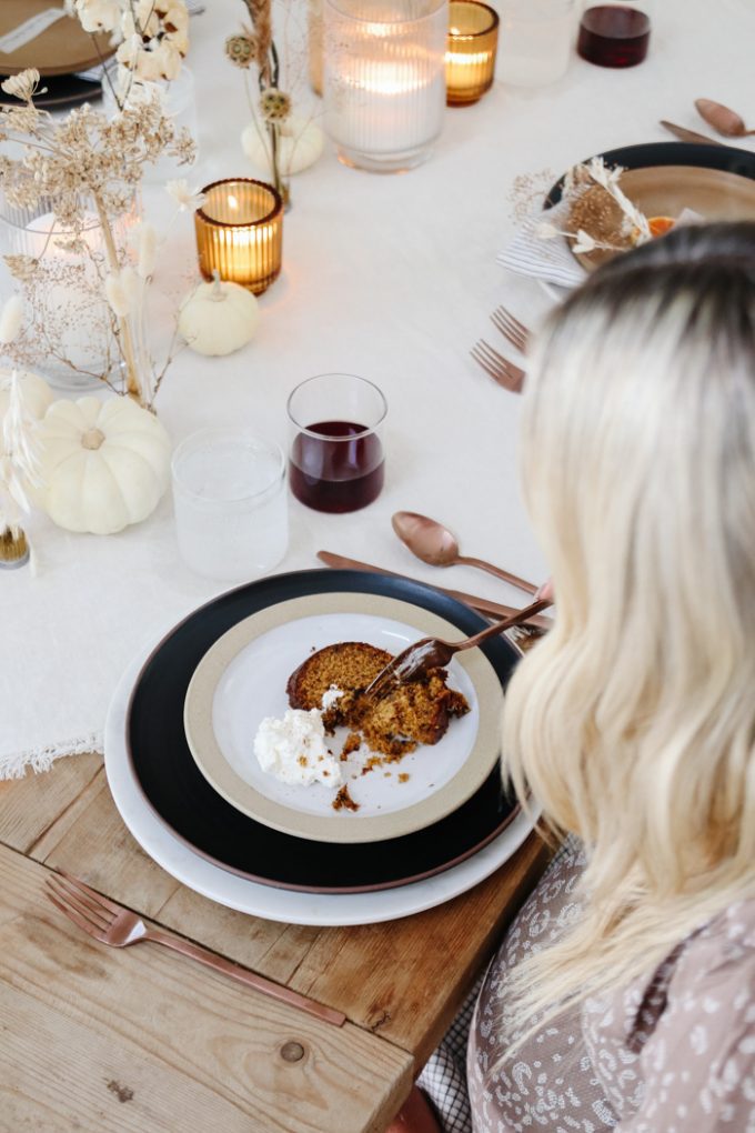 pumpkin spice bundt cake with coffee 