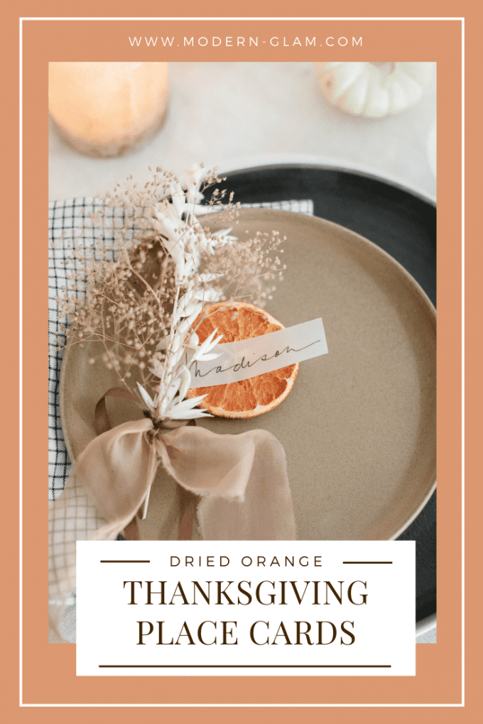 how to make dried orange thanksgiving place cards