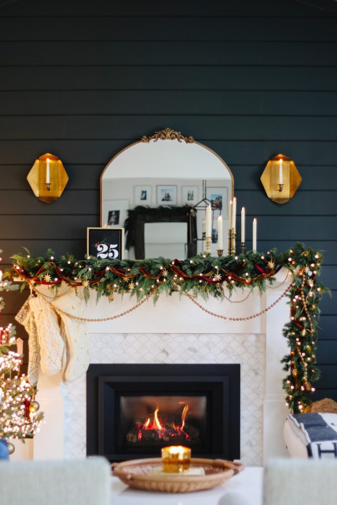 elegant christmas mantel