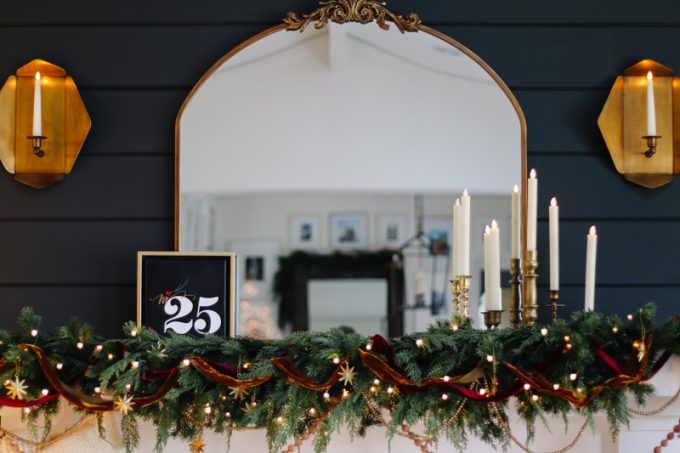 elegant holiday mantel styling