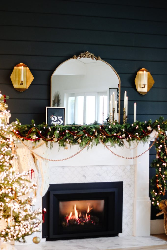 elegant holiday mantel