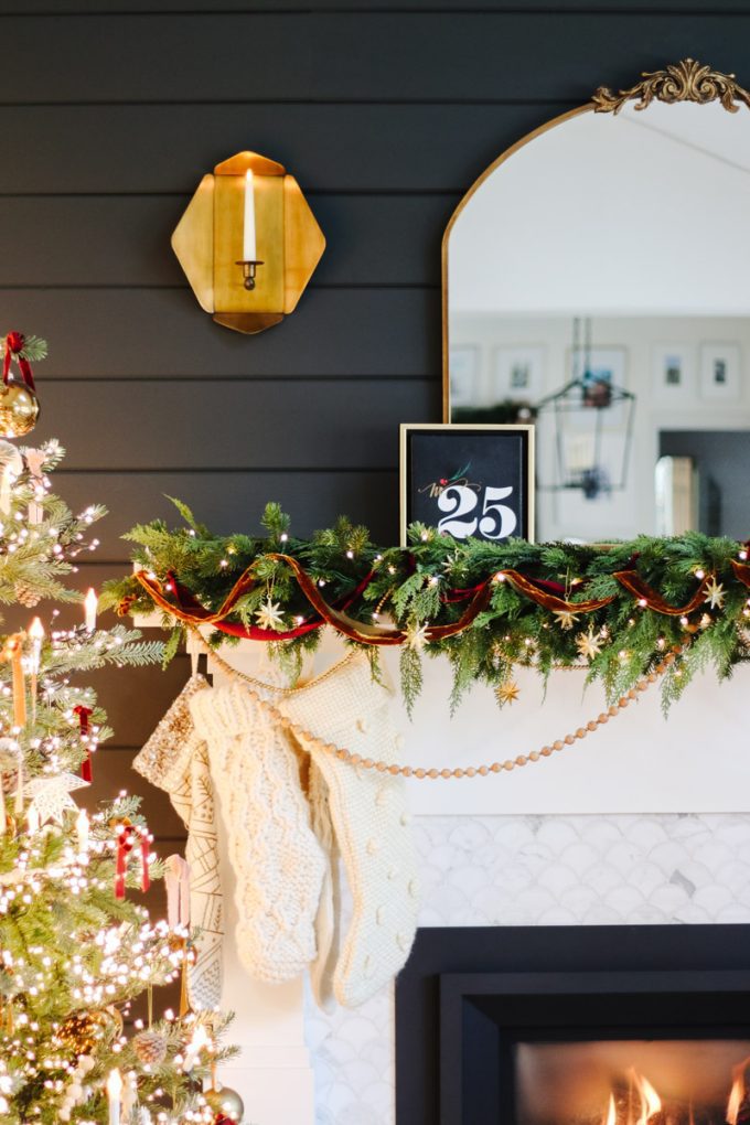 elegant holiday mantel