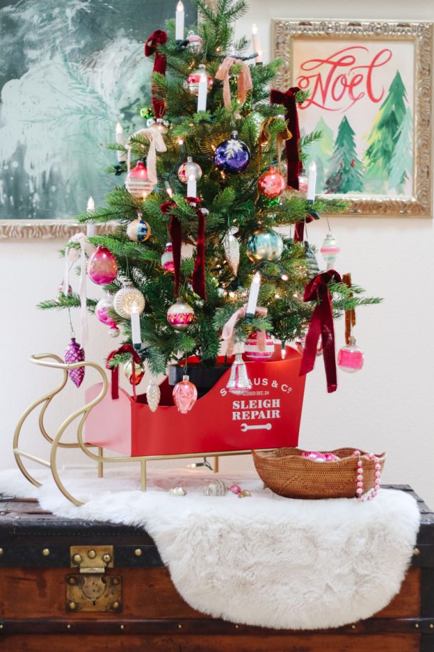 Vintage Ornament Tabletop Christmas Tree Modern Glam