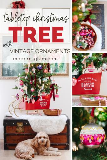 Vintage Ornament Tabletop Christmas Tree - Modern Glam