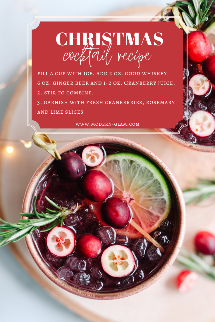 festive holiday cocktail recipe via @modernglamhome