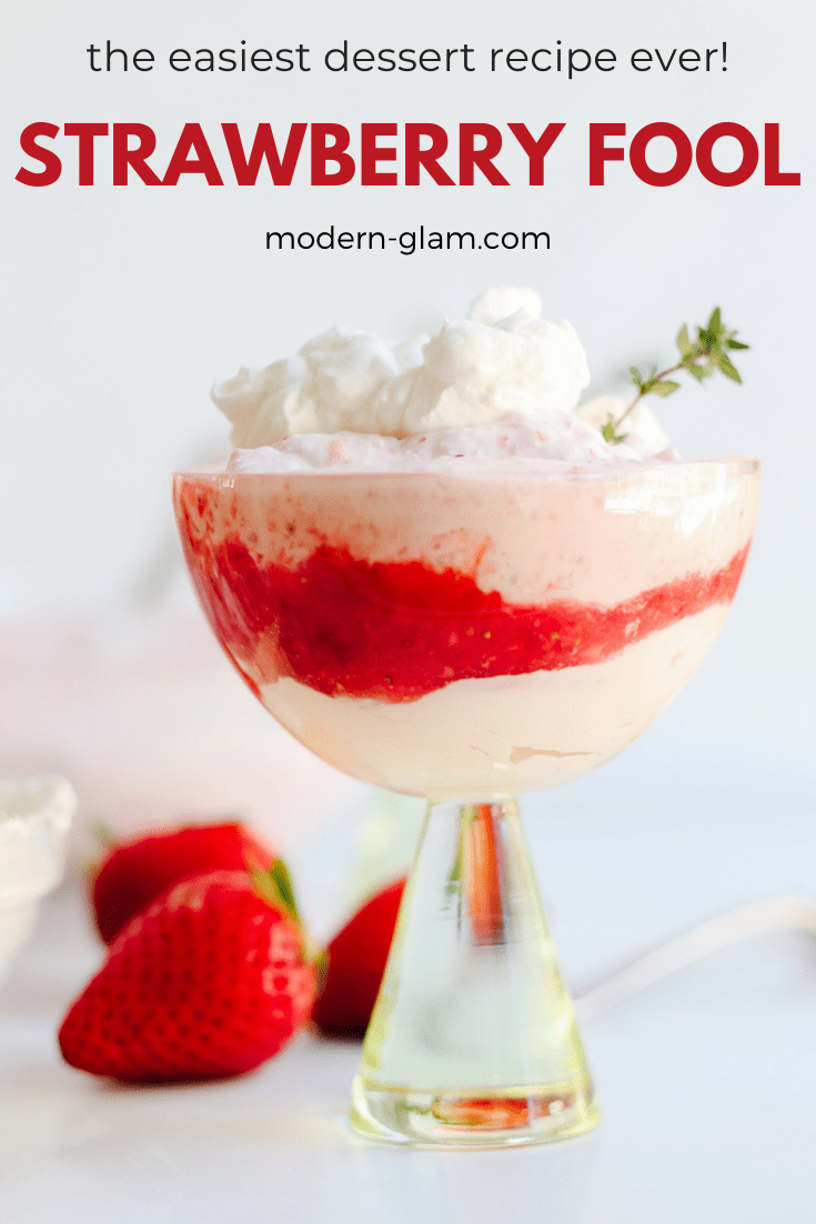 Easy Spring Dessert Recipe for Strawberry Fool via @modernglamhome