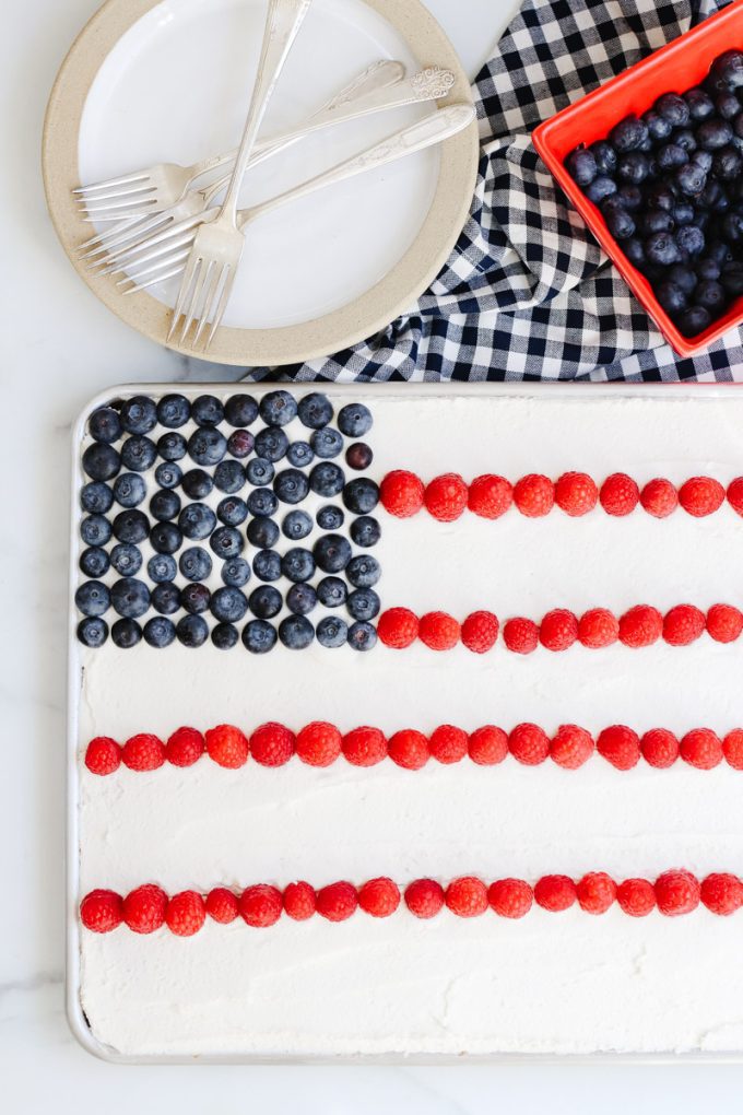 american flag sheet cake