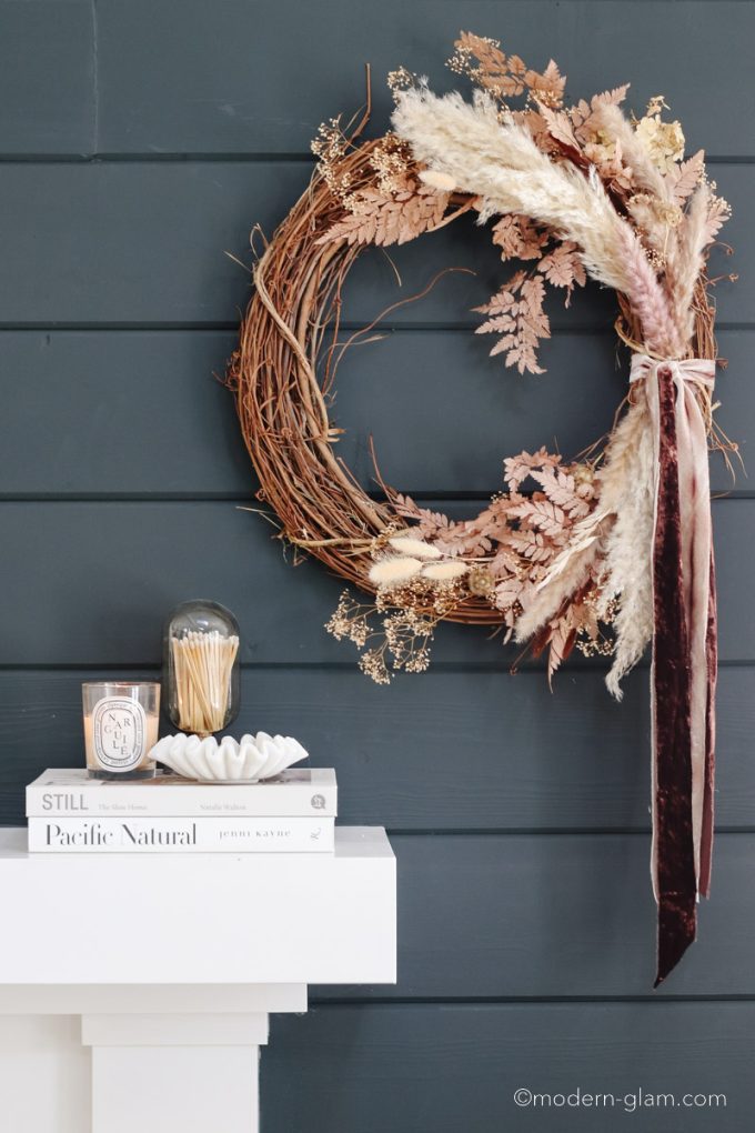 dried flower wreath DIY for fall