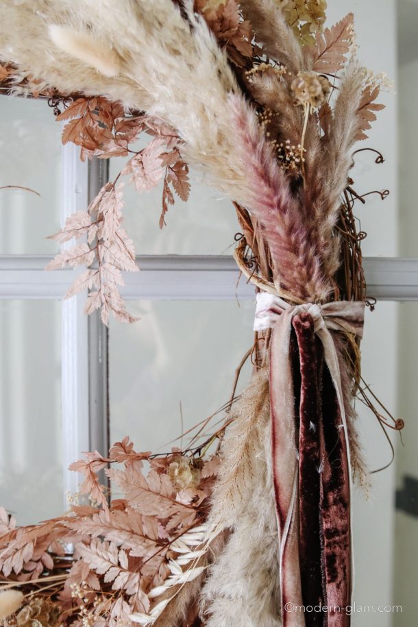 How To Make A Dried Flower Wreath For Fall Modern Glam