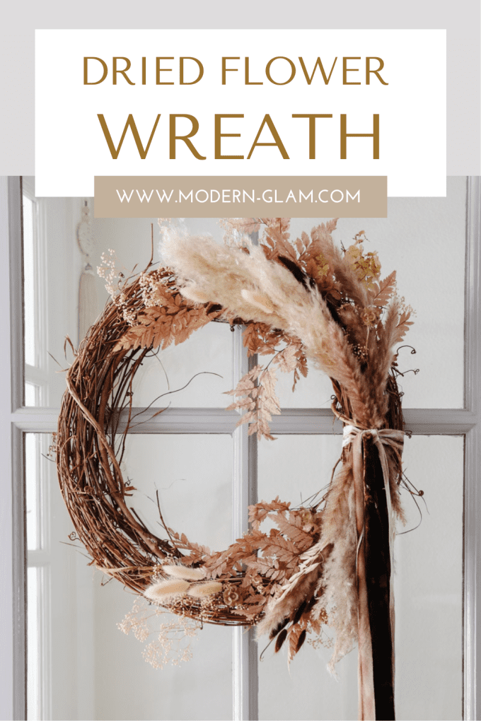 dried flower wreath for fall