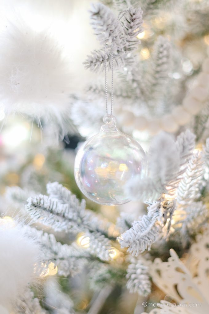 colorful snowy christmas tree