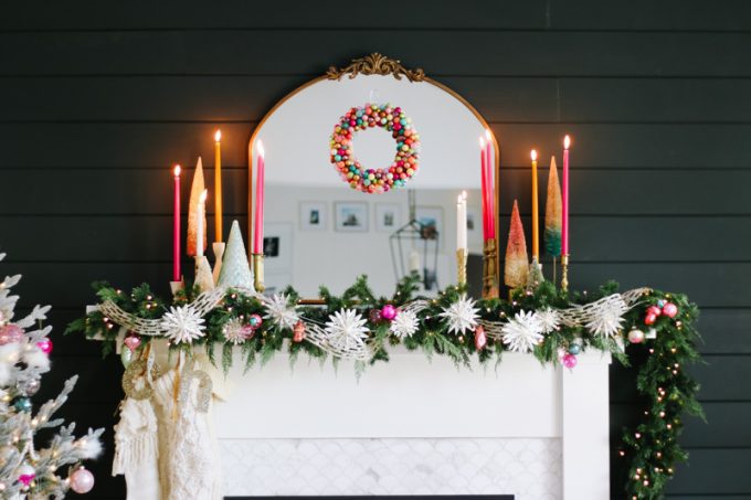 snowflake christmas mantel