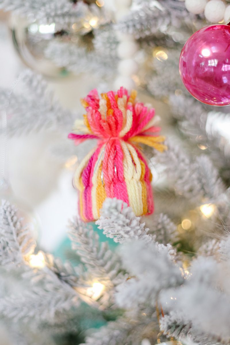 how to make yarn hat ornaments
