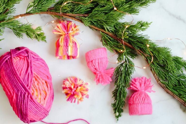 The Cutest DIY Yarn Hat Ornaments Modern Glam